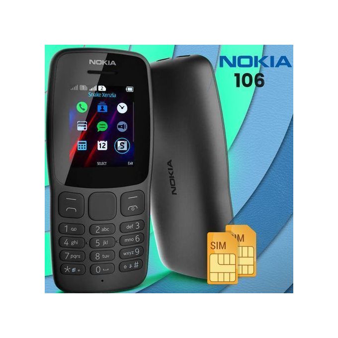 Nokia Phone 106 -DOUBLE SIM - 1.8" - LED LAMPE -Mèmoire de 2000 Contacts