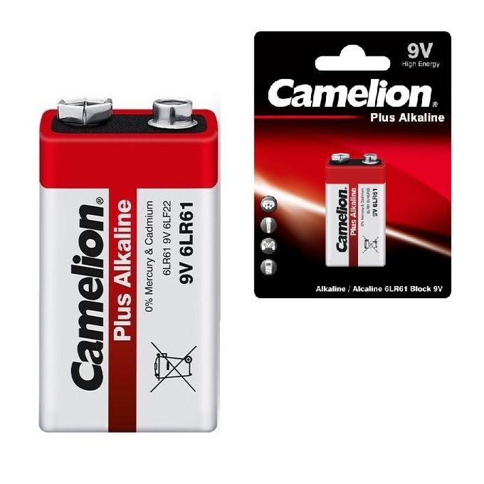 Boite de 6 piles Alcaline plus 9V 6LR61 Camelion