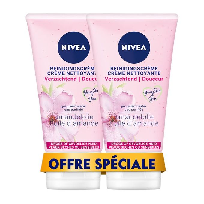 NIVEA Crème Nettoyante Douceur - Peaux sèches et sensibles - 2x150ml