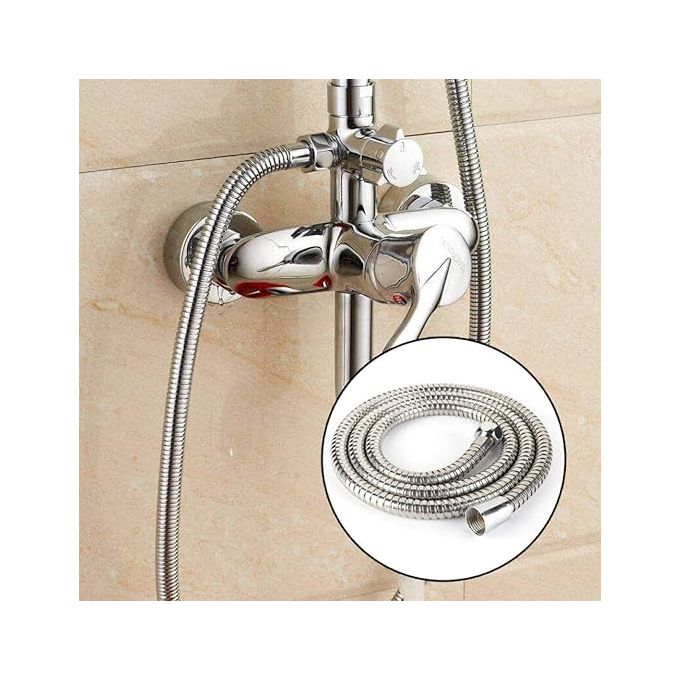 Tuyau de douche 1M 2M Premium Remplacement Tuyau en acier inoxydable, Anti-Kink, Tuyau de douche à finition chromée, Tuyau de douche flexible