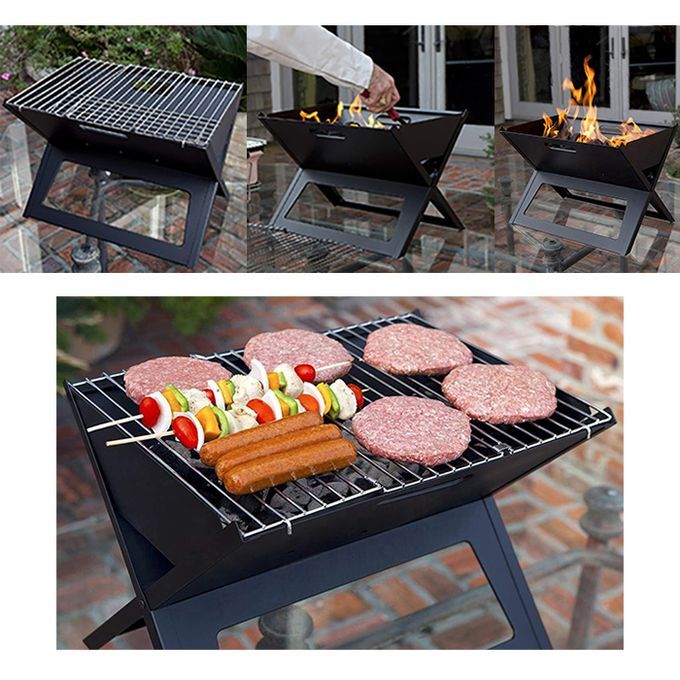 Generic Barbecue à Charbon Portable en Acier Inoxydable, Outil Pliable pour  Barbecue Gril à prix pas cher