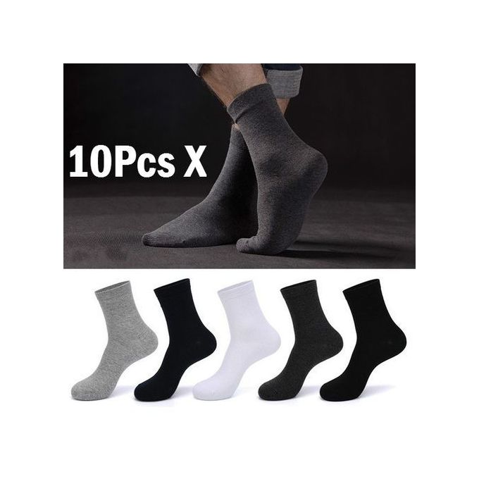 Generic Pack 10 Chaussettes Femmes Hommes 100 % Coton Bio à prix pas cher