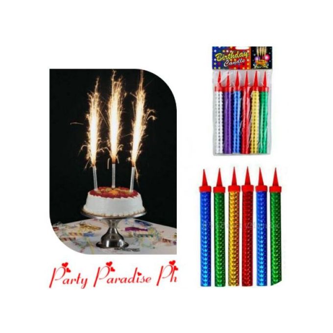 6 Pcs Gâteau Bougie Étincelle Firework Safe Smokeless Bougies d'anniversaire  Fontaine ()