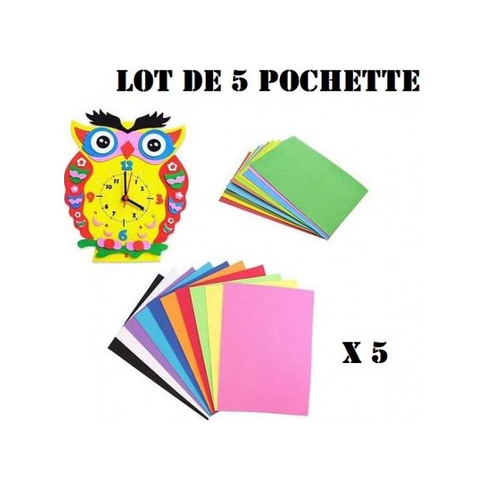 Generic Lot de 5 pochette de papier mousse éponge 10 Feuilles à prix pas  cher