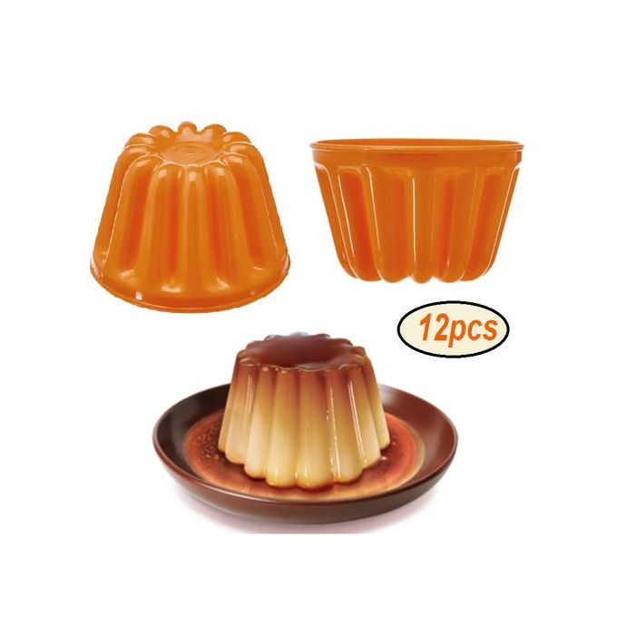 Generic Moules à flan en plastique, Lot de 12 Pcs, Moules