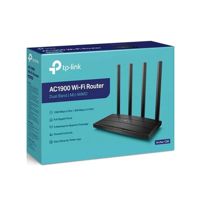 TP-Link Routeur AC 1900 Vitesse sans Fil 1900 Mbps，MU-MIMO WiFi, Dual-Band  , Archer C80 à prix pas cher