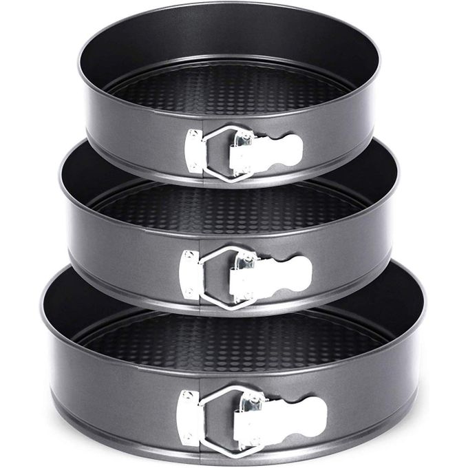 Lot De 3 Moules à Gâteau bord Haut 20cm Argent - Moule à gâteau