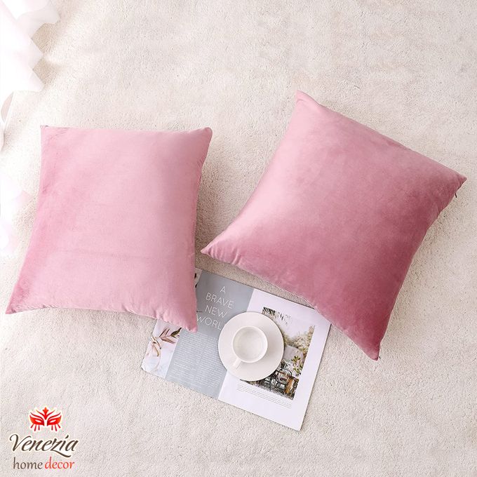 Venezia Housses de Coussin en Velours ( 45 x 45cm ) ( Rose )