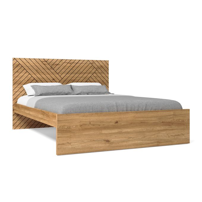 Kitea Lit ZEBRA 140x190cm Sans Sommier - Chêne