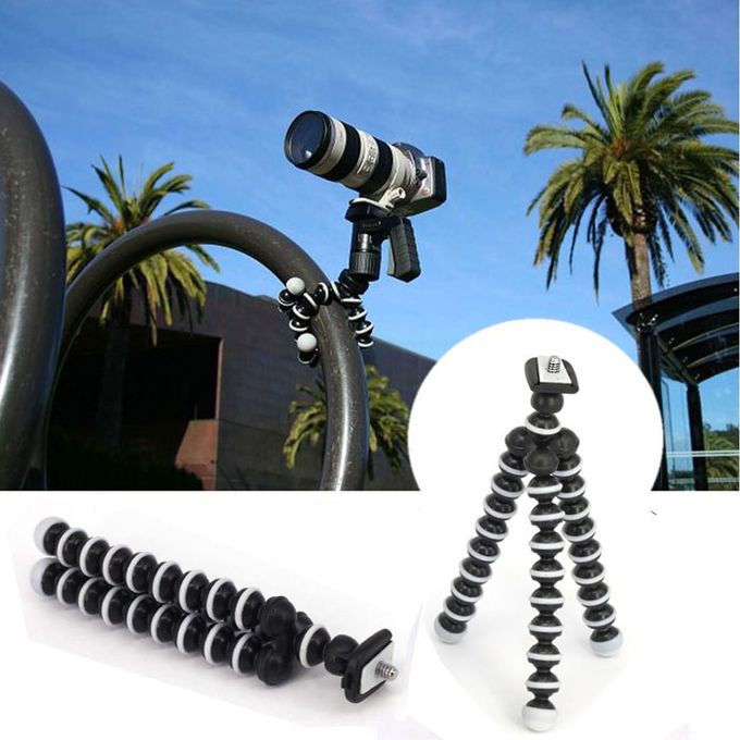Trépied flexible Professionnel  téléphone portable Octopus Trépied Flexible pour Téléphone et caméra d'action GoPro avec support Mobile Couleur - Noir Blanc