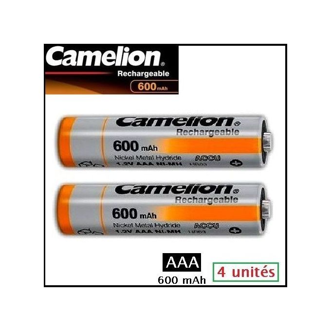 Camelion Rechargeables Accu AAA 600 mAh // Piles 4 Unités à prix