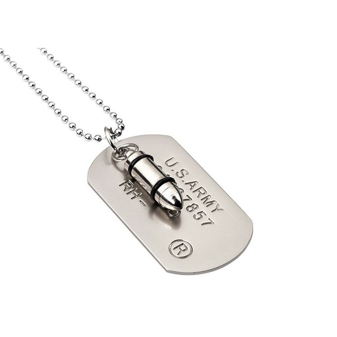 Haute Qualité Mode Hommes Militaire Armée Bullet Charme Collier Bijoux Cadeau