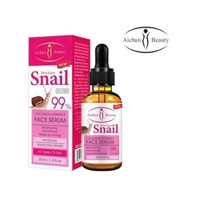 Aichun Beauty Sérum Snail Escargot Collagen 99% de vitamine E Huile Blanchissant, points noirs