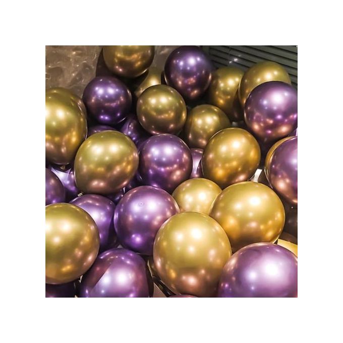 Generic 50 ballons décoration anniversaire Mauve/gold métallique 31 CM à prix  pas cher