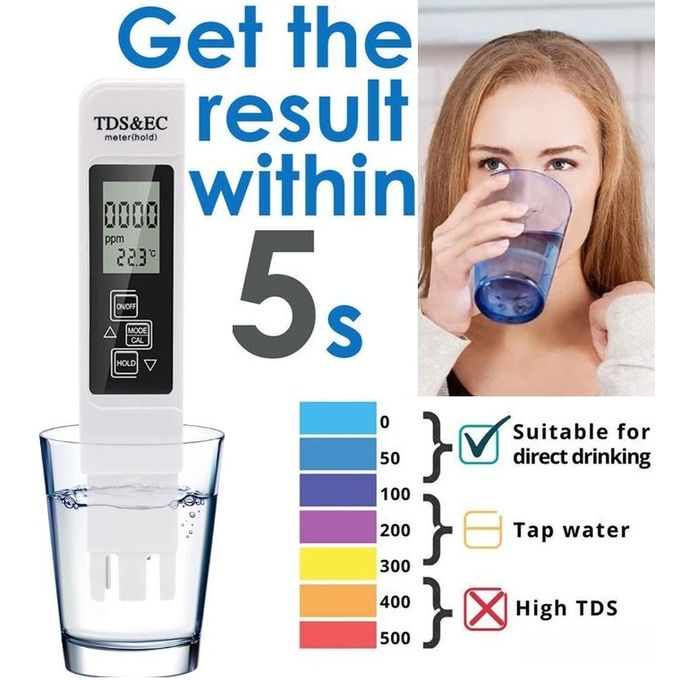 Generic Testeur de Qualité de l'eau, Testeur PH Mètre, TDS&EC Mètre  Température à prix pas cher