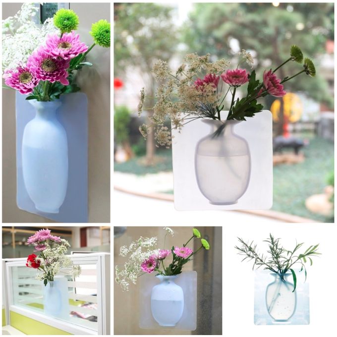 Generic Vase En Silicone Transparent Se Colle Sur Verre Carrelage