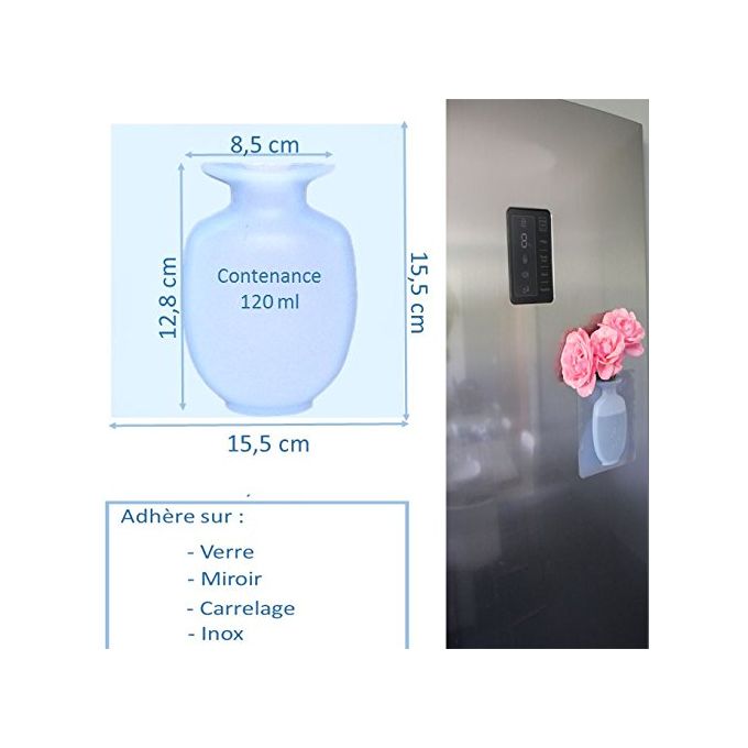 Generic Vase En Silicone Transparent Se Colle Sur Verre Carrelage