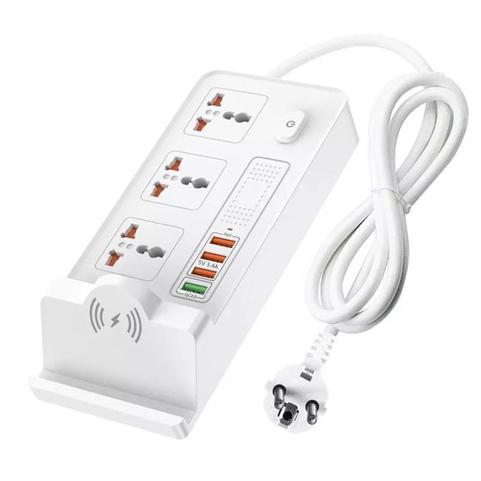 Prise de tour intelligente avec charge sans fil multi-fonction charge  verticale prise USB anti-surcharge Surge