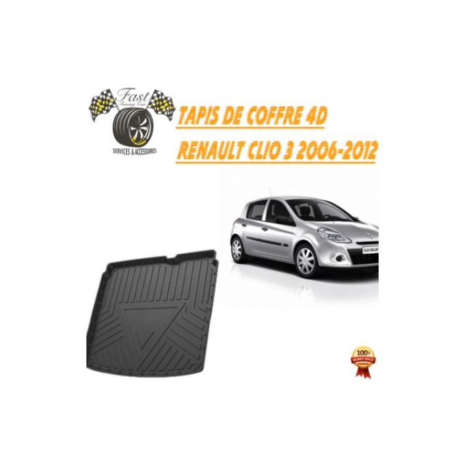 Tapis de sol Renault Clio 3 caoutchouc, étanche - Accessoires