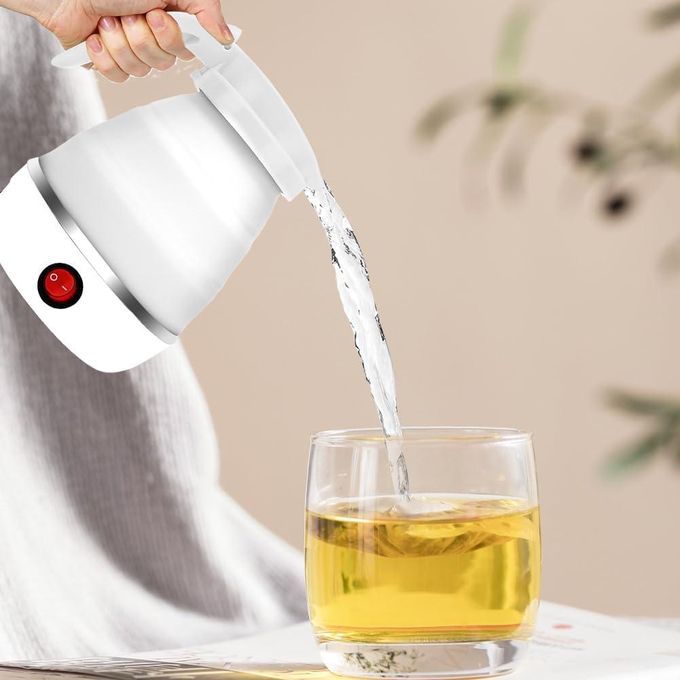 product_image_name-Generic-Bouilloire pliable 600 ml - Mini bouilloire de camping portable - Petite bouilloire en silicone avec 2 gobelets pliables - Pour l'extérieur, la randonnée, l'hôtel-2