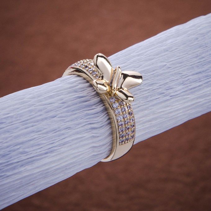 Generic Bague De Fiancailles En Plaque Or Incruste De Diamants