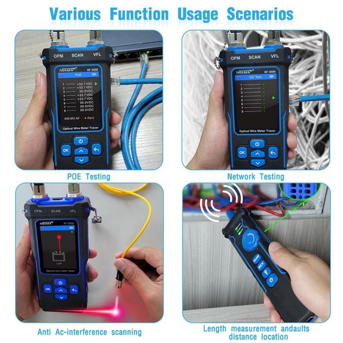 Network Cable Tester NOYAFA NF-8508 Optical Wire Meter Tracer LCD Digital Rechargeable Network