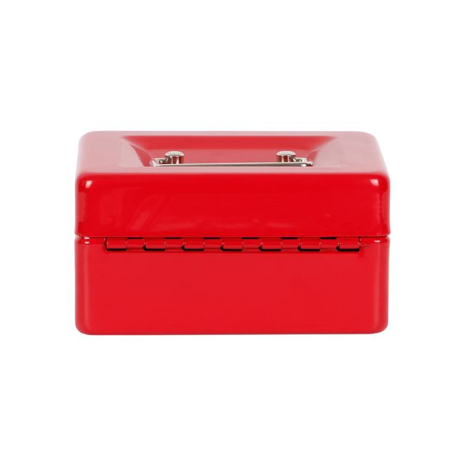 Caisse à Monnaie Métallique PrimeMatik - Coffret Sécurisé Portable Pour Argent Et Pièces 15x11.7x8 Cm