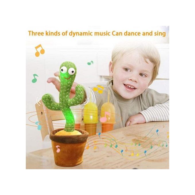 Generic Jouet Cactus dansant Rechargeable, 120 chansons, éclairage et  enregistrement, haut-parleur, chant à prix pas cher