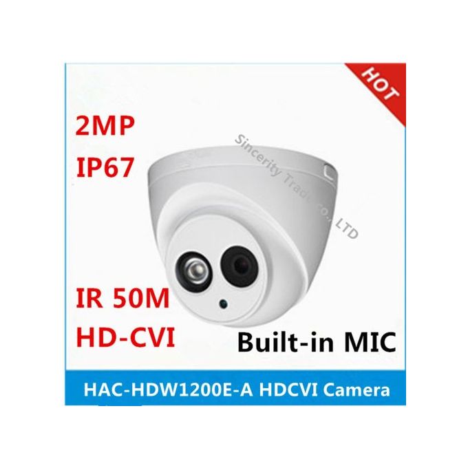 DH DH-HAC-HDW1200E-A  HDCVI camera built-in MIC 2MP IR 50M IP67 Security CCTV Camera  HAC-HDW1200E-A(6mm)