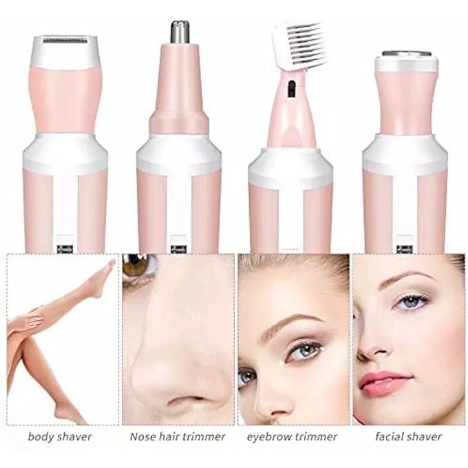 Rasoir électrique épilateur 4 En 1 Pour Femme - Rechargeable Sans Fil, Indolore, Neuf