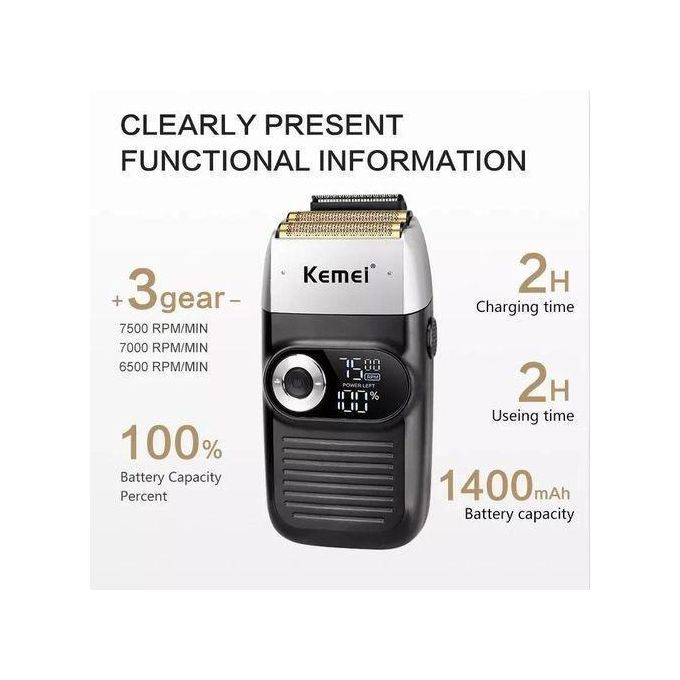 Generic Tondeuse de Coupe Kemei KM 2026 Rechargeable Affichage LED Lame ...