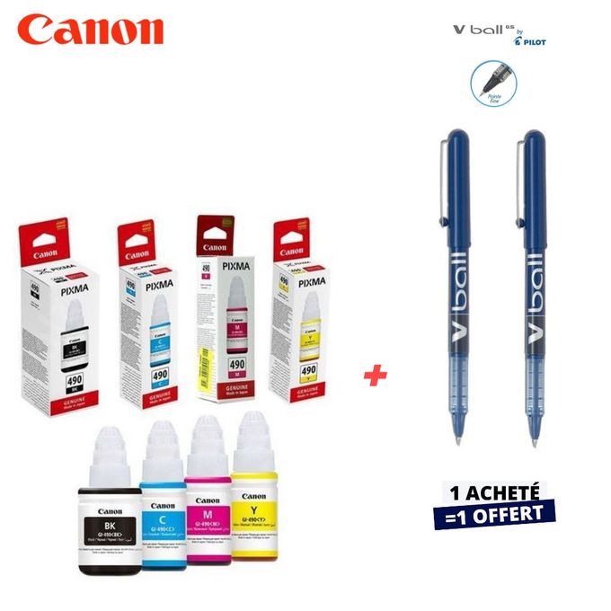 Encre GI-490 pour G1400,G1410,G2400,G2410,G2411,G3400,G3410,G3411,G4400.. (  2 Stylos VBALL offert )