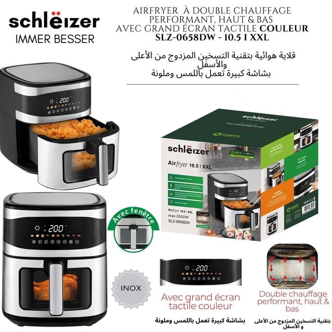 product_image_name-schlëizer-Friteuse cuisson haut / bas 10,5 litre XXL sans huile 2000w, air fryer TACTILE-1