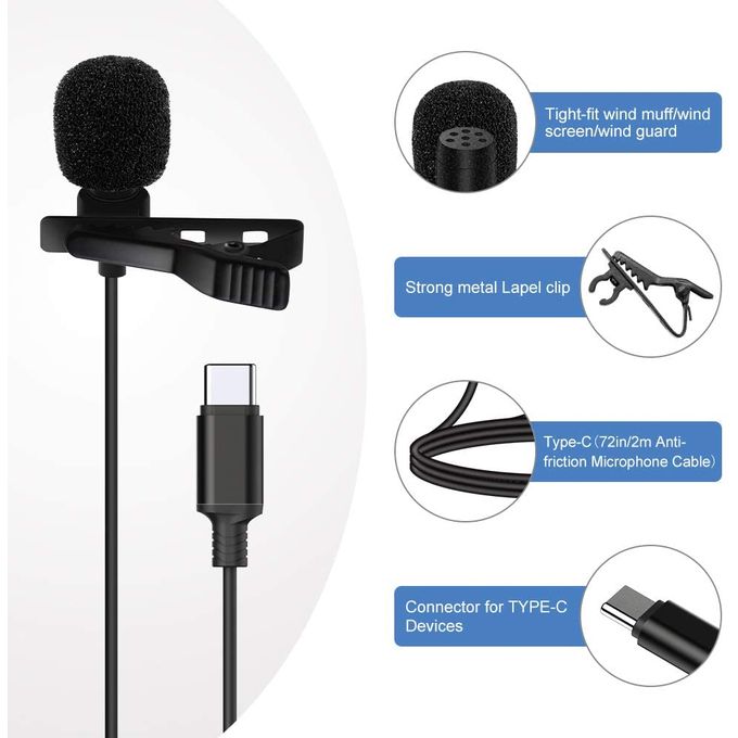 Lavalier Microphone Audio Port Type C Longueur 3m GL-121 - imychic