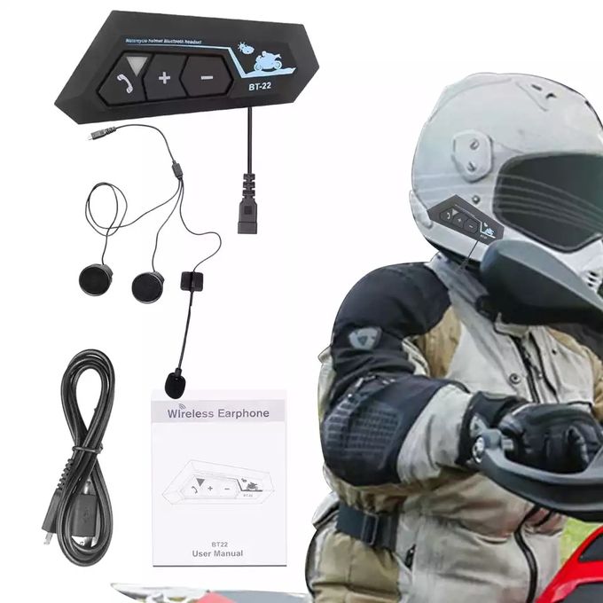 Generic casque Bluetooth BT-22 pour moto avec Microphone à prix pas cher