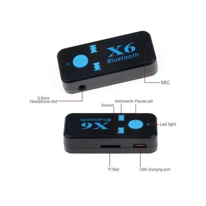 X6 Adaptateur récepteur Bluetooth Voiture,Bluetooth Aux,Support de carte à  prix pas cher