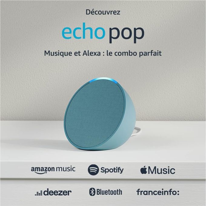 Echo Pop, Enceinte connectée compacte au son riche, avec Alexa