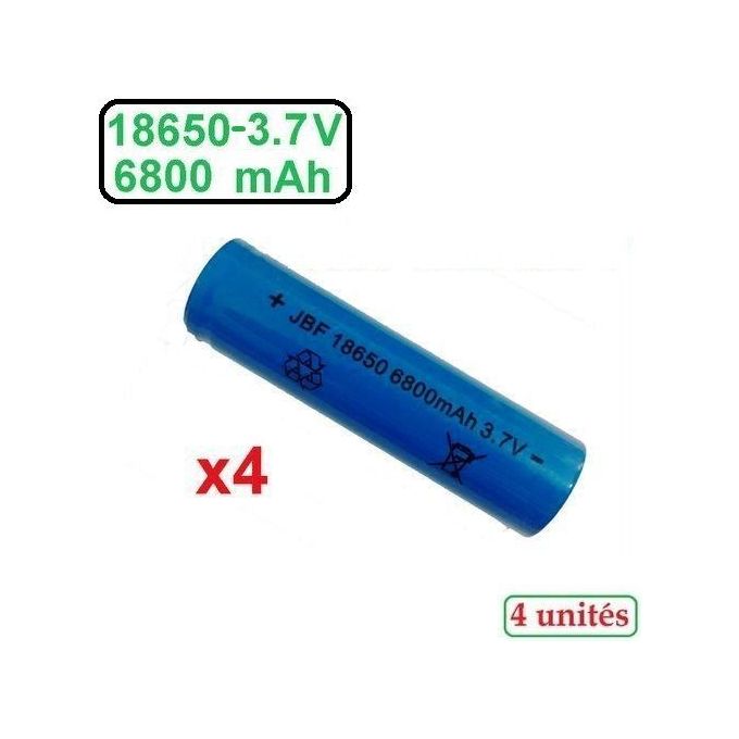 Generic 4 batteries 3.7V 18650 Li-ion rechargeables 6800 mah à prix pas  cher