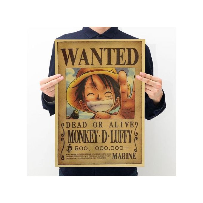 One Piece Action Figure Wanted Poster Craft Print Wall Sticker