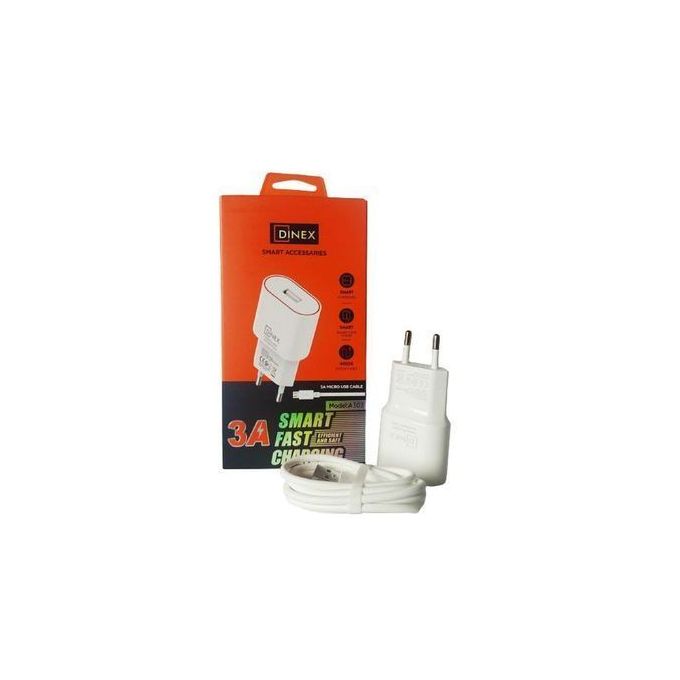 DINEX Chargeur Secteur Blanc 3A avec Câble Micro-USB Inclus - Charge Rapide