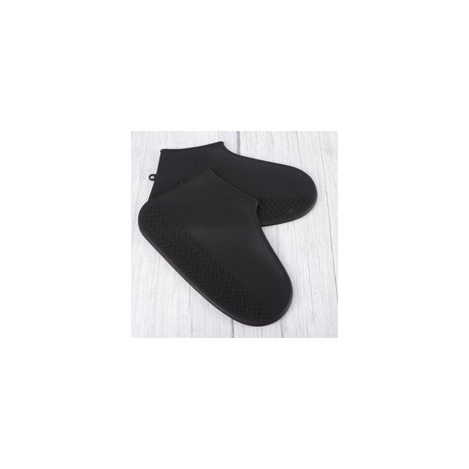 1 paire en silicone Bottes imperméables moderne noir waterproof  antidérapant épaissi résistant à l'usure Couvre-chaussures de pluie  réutilisable pour extérieur, Mode en ligne