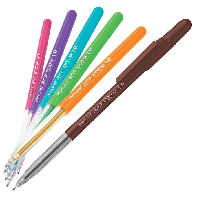 BOITE DE 50 STYLOS À BILLE BPP-1000 MULTI-COULEUR