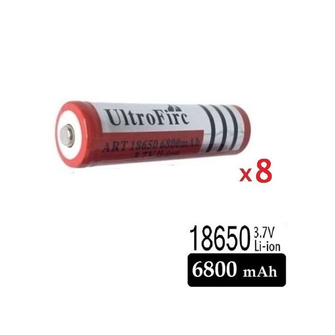 Generic 8 batteries 3.7V 18650 Li-ion // Pile Rechargeable Capacité 6800  mAh à prix pas cher