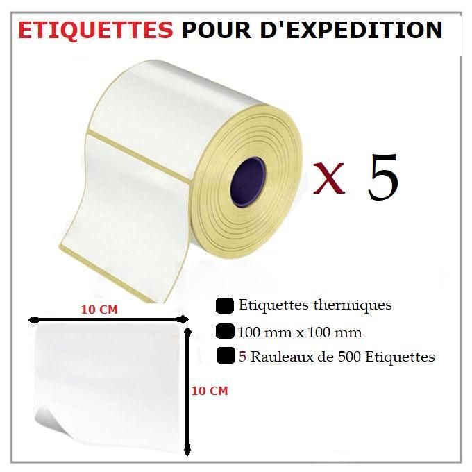 Étiquettes Thermiques 10,2 X 15,2 Cm - Lot De 500 - Pour Imprimantes Thermiques Directes - Adhésif Fort, Résistantes à L'eau Et Aux Taches