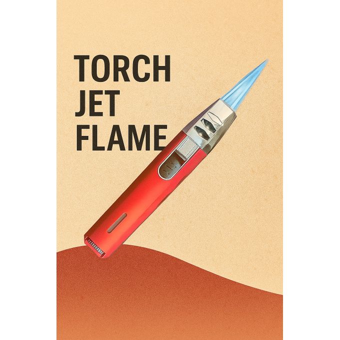 Briquet Torche 4 Flammes Jet Réglable - Rechargeable, Alliage Zinc, Pour Cuisine/barbecue