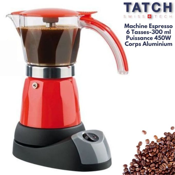 TATCH machine espresso 6 tasses, cafetière style italien