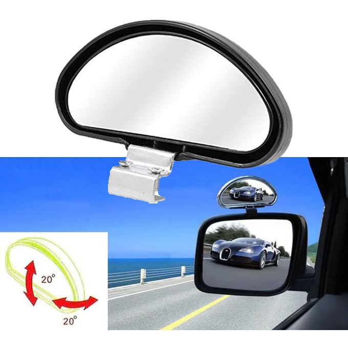 Miroir d'angle mort, rétroviseur auxiliaire de voiture réglable universel  HD en verre grand angle rétroviseur latéral