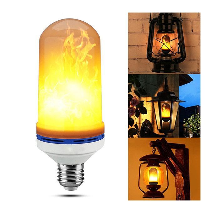 Ampoule flamme E27, Effet de lumière vacillante LED Ampoules 3 Modes, Lampe  LED d'extérieur Lumière vacillante Pour maison, A37 - Cdiscount Maison