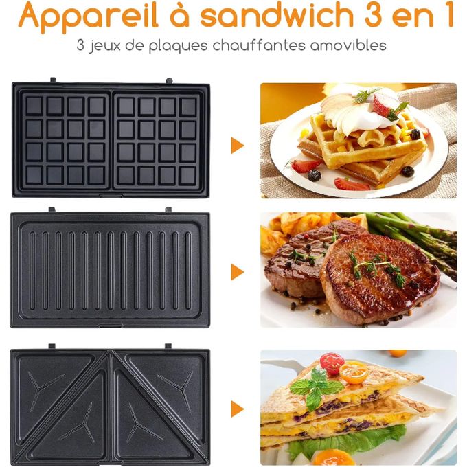 Machine à gaufres 🧇, sandwich 🥪 et tacos 🌮 3 en 1 - E-Achat 🇲🇱