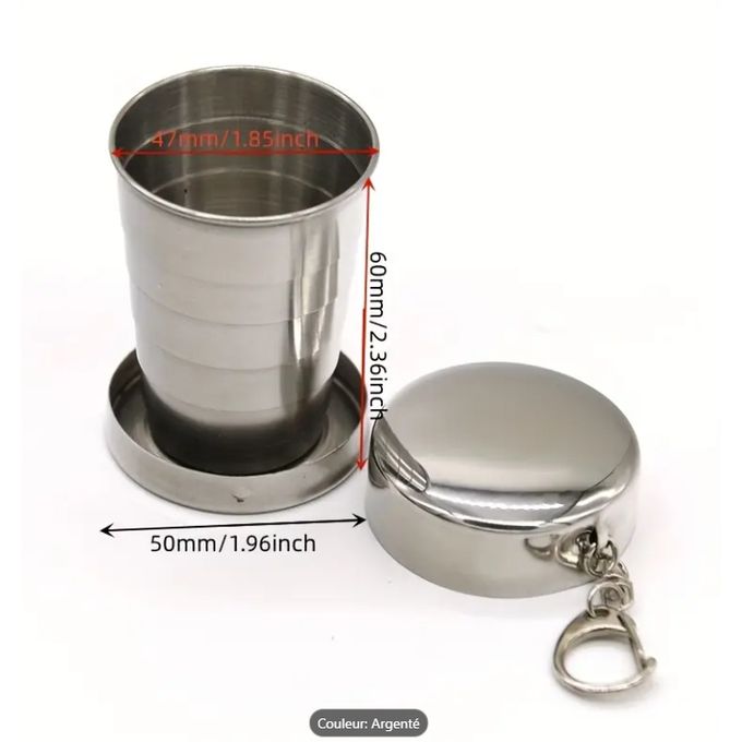 Tasse De Voyage Pliable Inox - Motif Crâne Et Os Croisés (occasion)